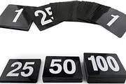 Table Numbers 1-25/50/100, Double Sided Plastic Table Numbers Black Table Seat Cards for Ring-Clip Table Number Holder Wedding Party Restaurant Bar Utensil (Color : 1 to 50)