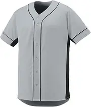 [Augusta Sportswear] 1660 AG MEN SLUGGER JERSEY SILVER/ BLACK XL