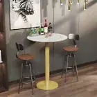 Tall Bar Table Modern Round Breakfast Kitchen Dining Room Metal Base Furniture