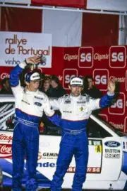 Francois Delecour and Daniel Grataloup Acknowledge the crowd 1993 Old Photo