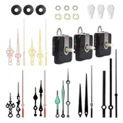 Clock Hands and Motor Kit - 7 Pairs of Quartz Clock Movement Repair - Replacement Clock Mechanism Black
