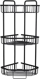 Duwee Standing Free Shower Caddy, Rustproof Floor Caddy for Bathroom/Kitchen, 3-Tier Aluminum Corner Shower Rack
