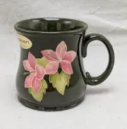 Moorcroft Dark Green Pink Flower Geranium ? Mug with Sticker