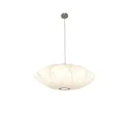 Aragon Modern Pendant Hanging Lamp Light Metal Fabric White Nickel