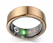 Smart Ring Fitness Tracker Ring, Multi-Modes Fitness Tracker Rate Pedometer Sleep Monitoring Waterproof Bluetooth Connectivity(Gold-US 9#)