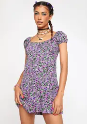 [Dolls Kill] Lilac Blossom Alegra Mini Dress