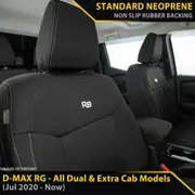Isuzu D-Max RG - SX Dual & Extra Cab GP4 Neoprene 2x Front Seat Covers (Available)