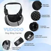 NEW YUDODO Pet Dog Sling Carrier purse Mesh gray Medium 5-12 lbs. dog