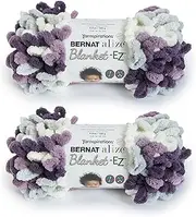 [Bernat] Alize Blanket-EZ Super Soft Looped Yarn for Beginners, Hand Knitting- No Needles or Hooks Needed, Thistle, 2 Pack