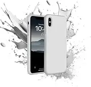 Case for iPhone X/iPhone Xs case Liquid Silicone Gel Rubber Phone Case,iPhone X/iPhone Xs 5.8 Inch Full Body Slim Soft Microfiber Lining Protective Case [KJHD] White