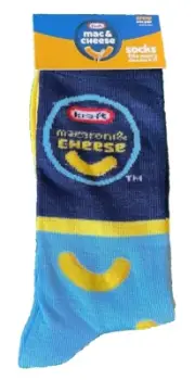 KRAFT MAC & CHEESE PAIR of CREW SOCKS Men's 6-12 Poly/Spandex Macaroni The Rev's
