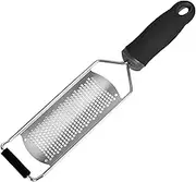 Kitchen Cheese Grater, 31cm Length Lemon Peel, Stainless Steel TPR Handle Grater, Fine Parmesan Grater for Potatoes, Zucchini, Carrots, Apples, Cabbage and Soft Cheese (Black)