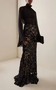 [Francesca Miranda] Ryn Sequined Lace Maxi Skirt
