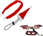 OATIPHO Christmas Lizard Leash Set Reptile Traction Harness Xmas Hat Pet Lizard Accessory