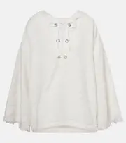 [Dorothee Schumacher] Dorothee Schumacher Cosy Towelling cotton terry jacquard hoodie AU 14 white