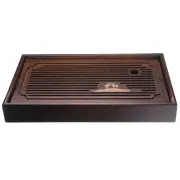 Bamboo Chinese Gong Fu Tea Tray 11.8" Exquisite Carving Water Storage