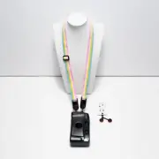 20-38" Snazzy Striped Small Camera Neck Strap w/ Peak Design Anchors
