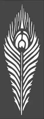 1- 3x8 inch Custom Cut Stencil, (PE-5) Peacock Feather