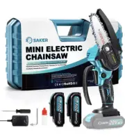 Saker 4 Inch Portable Electric Chainsaw Cordless Handheld Mini Chainsaw for Tree