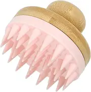 Ipetboom Bamboo Brush for, Wooden Scalp Brush Mini Scalp Cute Detangling Hairbrush for Pink