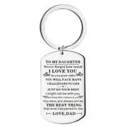 Inspirational Keychain to My Son Daughter from Mom Dad Stainless Steel Keyrings