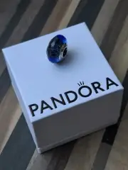 Pandora Fascinating Blue Iridescence Shimmer Faceted Murano Glass Bead Charm