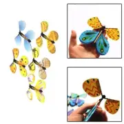 5pcs Magic Flying Butterfly Wind Up Rubber Band Powered Butterfly for Kids