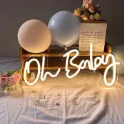 80cmX40cm Oh Baby Neon Sign Night Light LED Custom Birthday Party Bedroom Decor