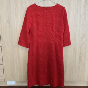 Ona  許瓊珠設計師 紅色 珠鍊 七分袖 媽媽裝（二手）原價5000，可議價！