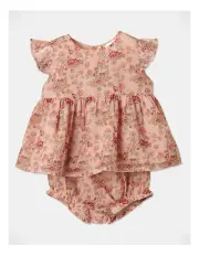 [Sprout] Occasion Flower Chiffon Set in Blush