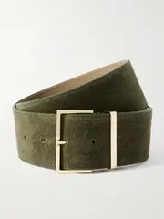 [The Frankie Shop] The Frankie Shop - Evro Suede Belt - Army green - L L Green