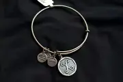 ALEX AND ANI - Initial 'X' - Charm Bangle Silver Bracelet - 2015 BRAND NEW