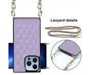 Crossbody case for iPhone 13 Pro max with detachable lanyard - Purple