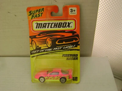 1994 MATCHBOX SUPERFAST #48 PINK FIREBIRD RACER NEW ON CARD
