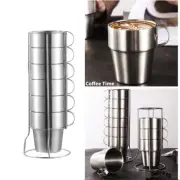 Stainless Steel Camping Cups Set Double-layer Cups Cup Holder and Storage Bag AU