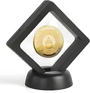 ADA Commemorative Coin, Includes Coin Decoration Stand and Round Clear case 0.3mm (Gold)