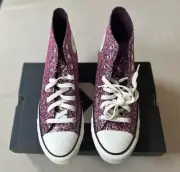 Converse Chuck Taylor All Star Hi Purple Pink Glitter Shoes A11137C Women Sz 11