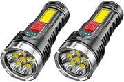 Super Bright 1000000lm Torch 6 Led Flashlight USB Rechargeable Tactical Light (2PCS)
