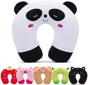 Travel Pillow for Kids Toddlers - Soft Neck Head Chin Support Pillow Cute Animal Comfortable in Any Sitting Position for Airplane Car Train Machine Washable Attach Luggage Children Gift (Panda)