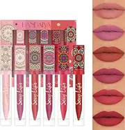 EnMart 6 Color Matte Liquid Lipstick, Girl Lip Gloss, Waterproof Long Lasting Lip Glaze, Beauty Moisturizing Lip Tint Makeup Set Lip Cosmetic Travel Kit for Women Shimmer Glitter Liquid EyeShadow