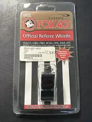 NEW Fox 40 Classic Official Referee Whistle Black Pealess 3-Chamber NIB