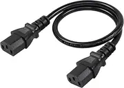 C13 to C13 Power Extension Cable,6ft/1.8m,17AWG 10A 250V IEC 320 C13 Female to C13 Female PC/Monitor PDU Power Conversion Cord,2500W (1.0MM²,6ft/1.8m)