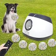 Big Automatic Ball Launcher for Dogs, 26ft-79ft Adjustable Distance Ball Thrower, 5200mAh Rechargeable Interactive Dog Ball Launcher with 6 Balls and Radar Wave Sensing Technology (Silver Grey)