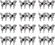 12Pcs Butterfly Jeans Waist Tightener,No Sewing Detachable Required Pant Buttons Pins,Butterfly Shape Pant Waist Tightener Jean Button Pins,Pants Button Tightener Pants Tightener for WAIS (Black)