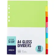 J.Burrows A4 10 Tab Gloss Dividers