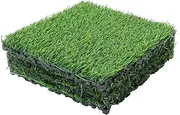 Veemoon 4 Pack Square Artificial Grass Mats 30x30cm Fake Grass Squares Outdoor Rug Pad for Garden Patio Boys and Girls' DIY Projects Moss Green