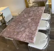 Rose Quartz Stone Coffee Table Counter Bar Table Luxury Furniture Cafeteria Deco