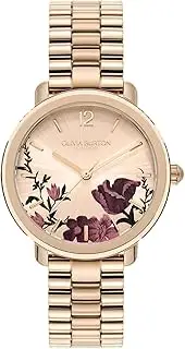 [Olivia Burton] Vintage Floral IP Rose Gold Steel Light Blush Dial Women's Watch
