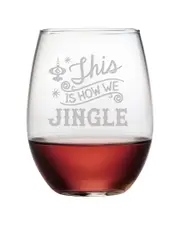 Susquehanna Glass How We Jingle Set of Four Stemless 21oz Wine