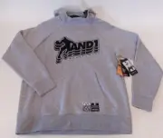 And1 Mens Baseline Black Grey Basketball Hoodie Pullover Sweatshirt L XL 2X 3X